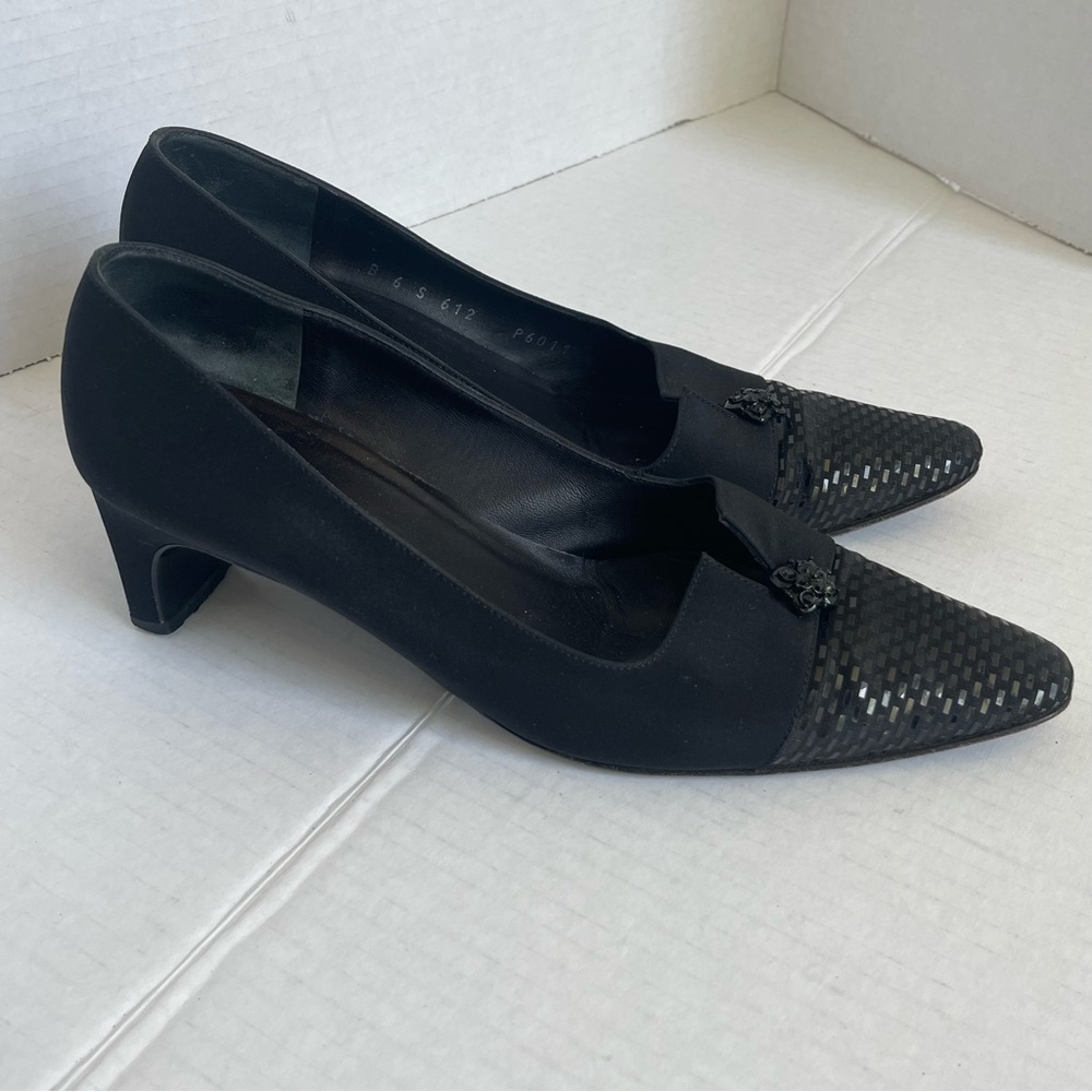 St. John black fabric black low heels size 6